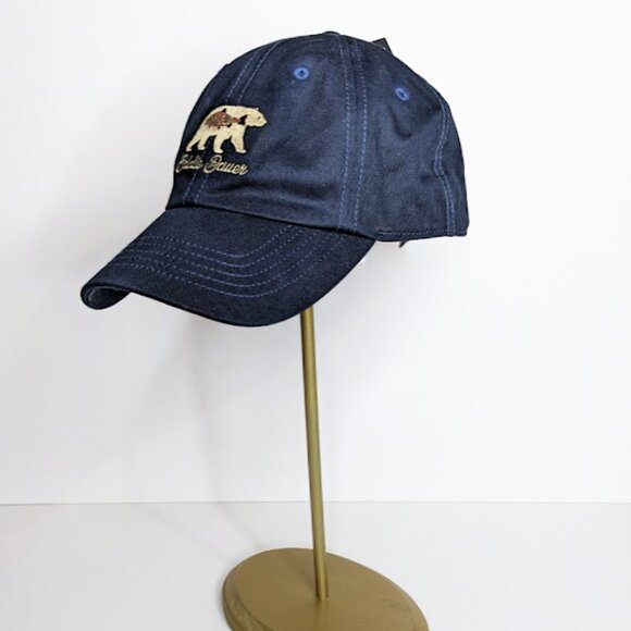 Eddie Bauer NWT Dad Hat One Size Blue Embroidered Bear Logo Baseball Cap - Picture 2 of 8